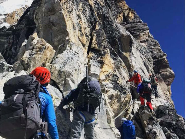 On the cliff of Mt Ama Dablam