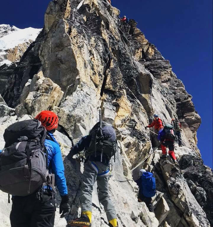 On the cliff of Mt Ama Dablam