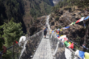 hillary suspension bridge - everest base camp trek