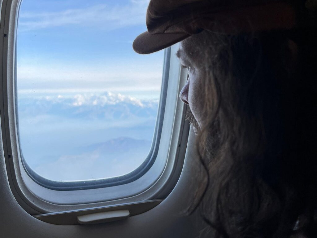Leandro in mountain flight of Nepal