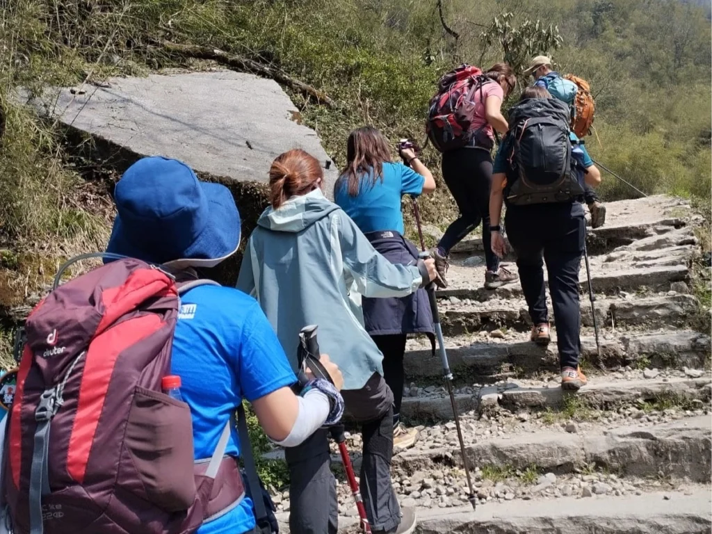 Walking toward Annapurna Base Camp