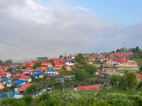 Colorful hillside village of Ghalegaun in Nepal