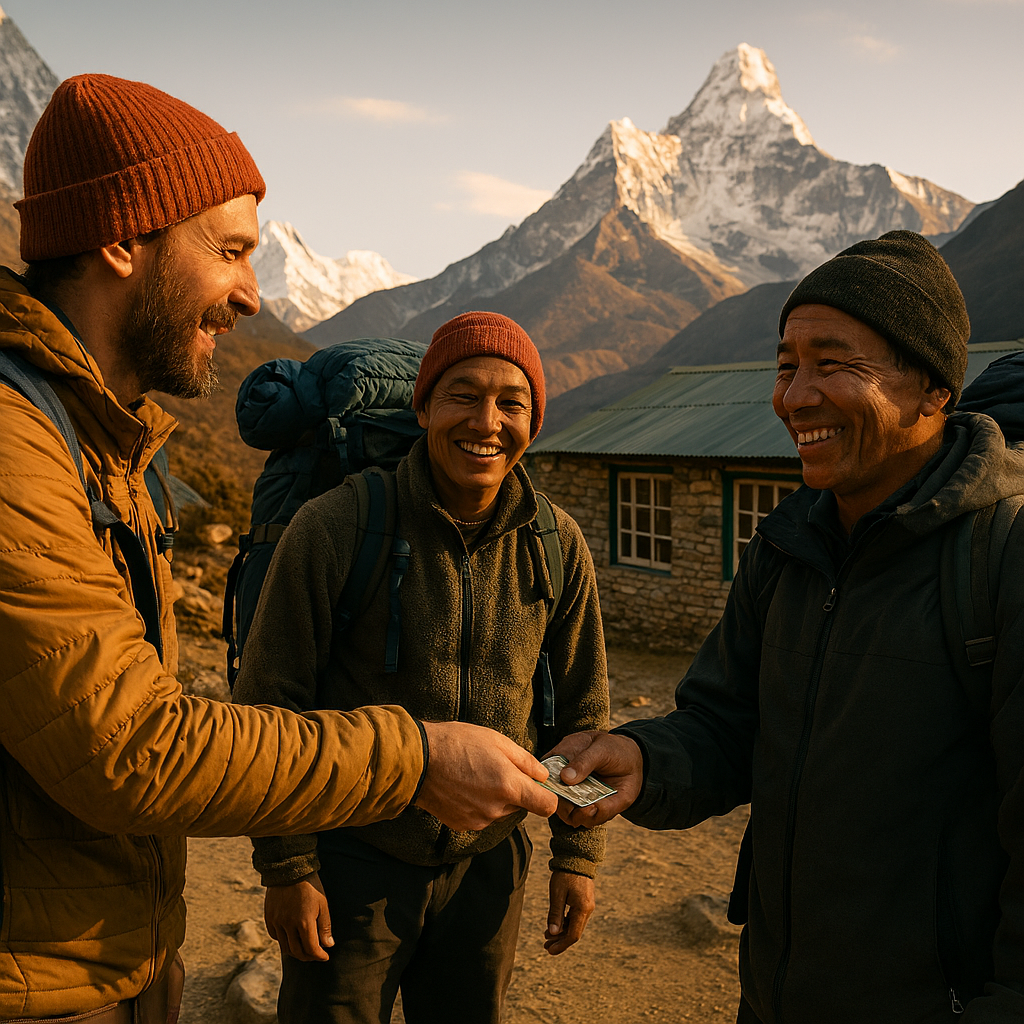 Tipping Your Guide and Porter While Trekking in Nepal 6 Tipping guide after the trek