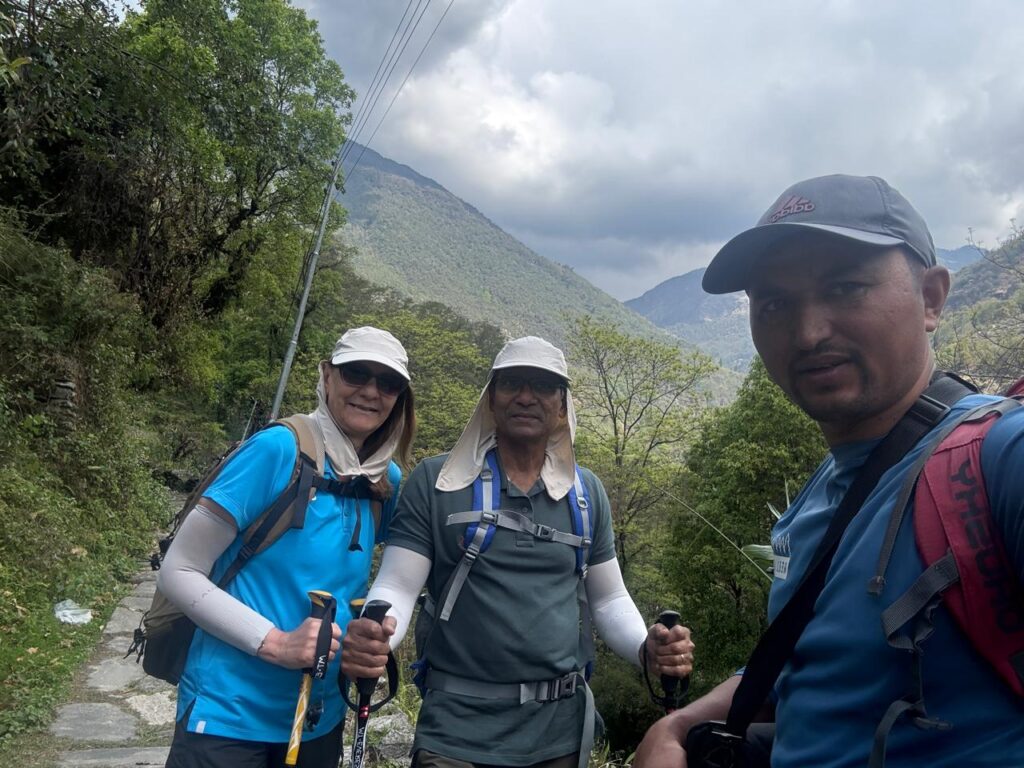 Mr rajan - the guide with australian clients in ABC Trek