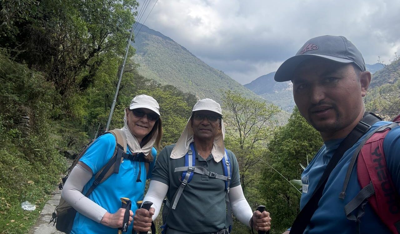 Mr rajan - the guide with australian clients in ABC Trek