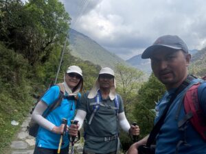 Mr rajan - the guide with australian clients in ABC Trek