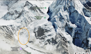 Khumbu icefall section
